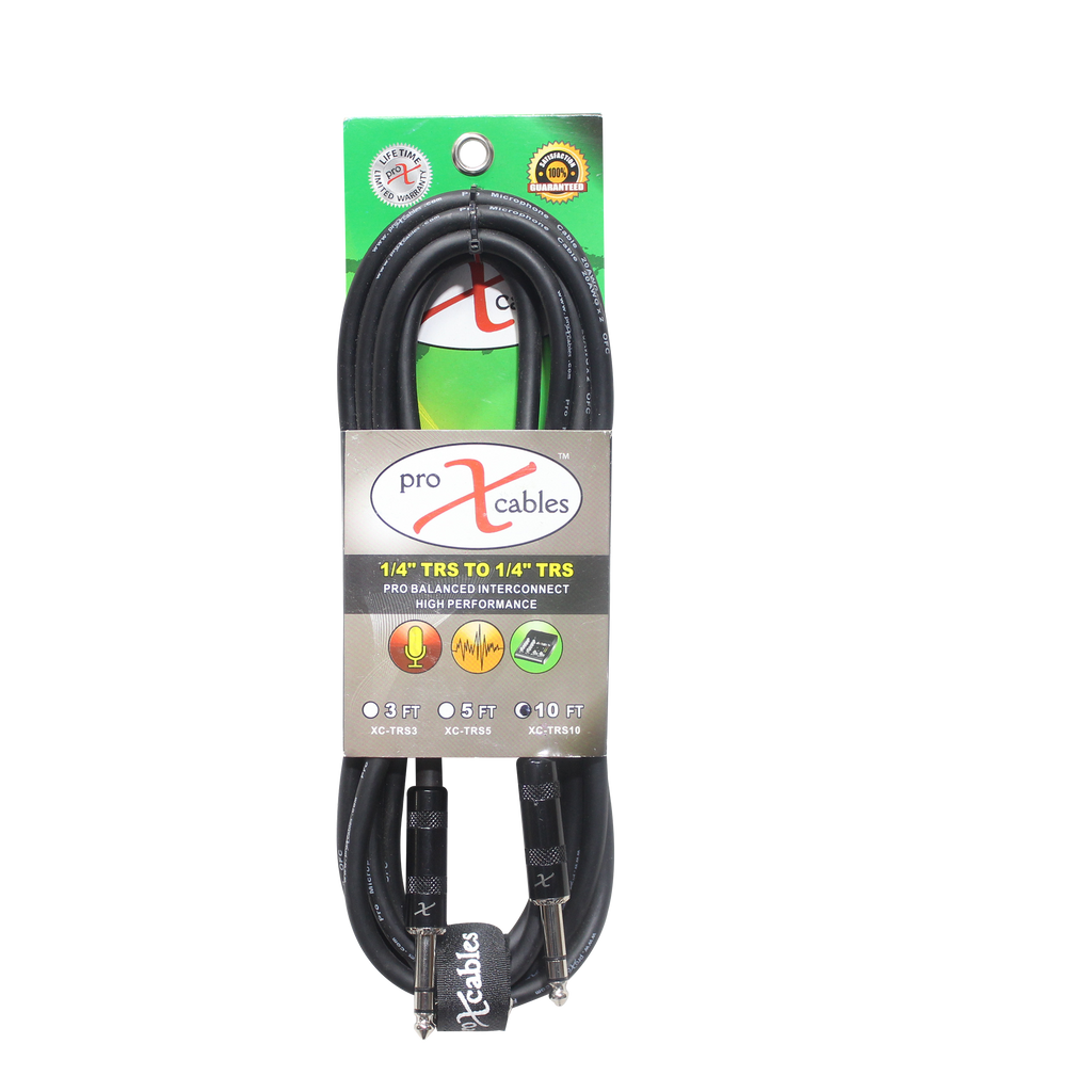 10 Ft. Balanced 1/4" TRS-M to TRS-M High Performance Audio Cable