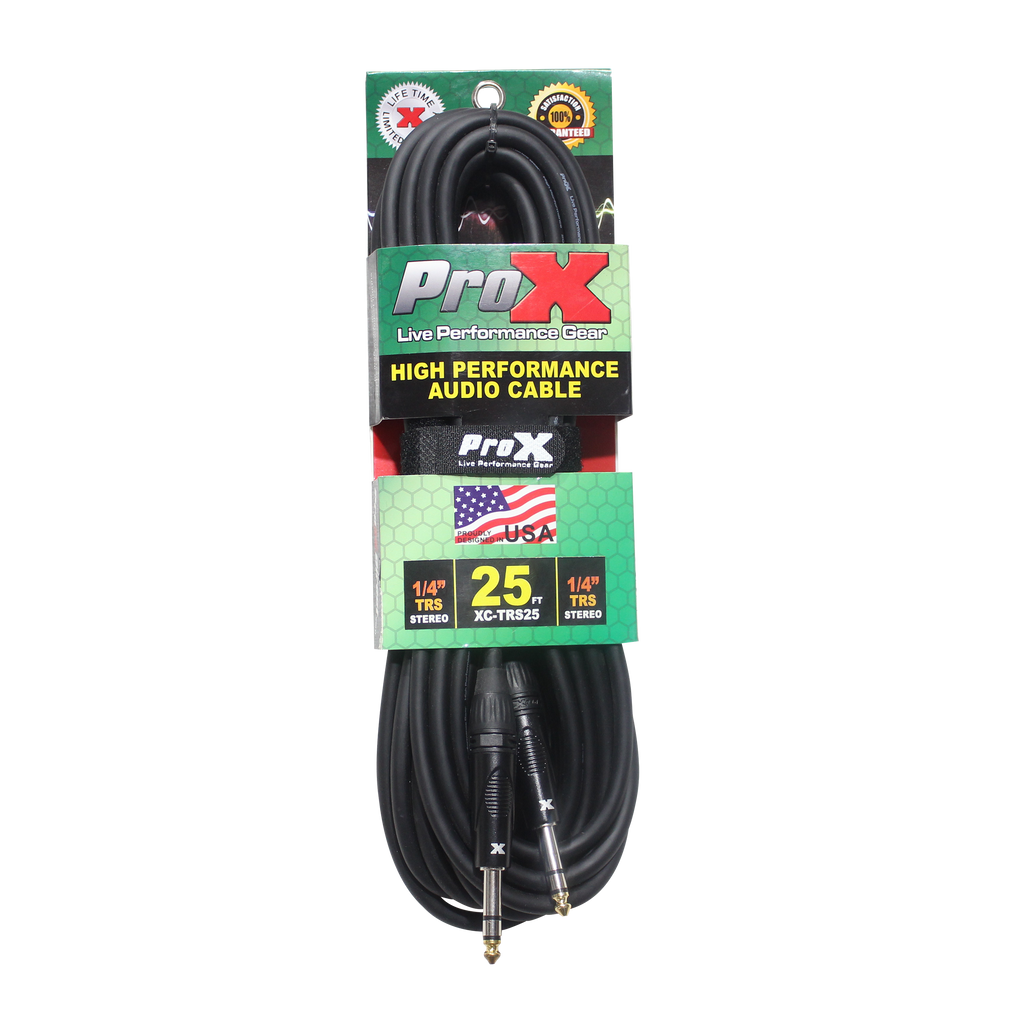 25 Ft. Balanced 1/4" TRS-M to TRS-M High Performance Audio Cable
