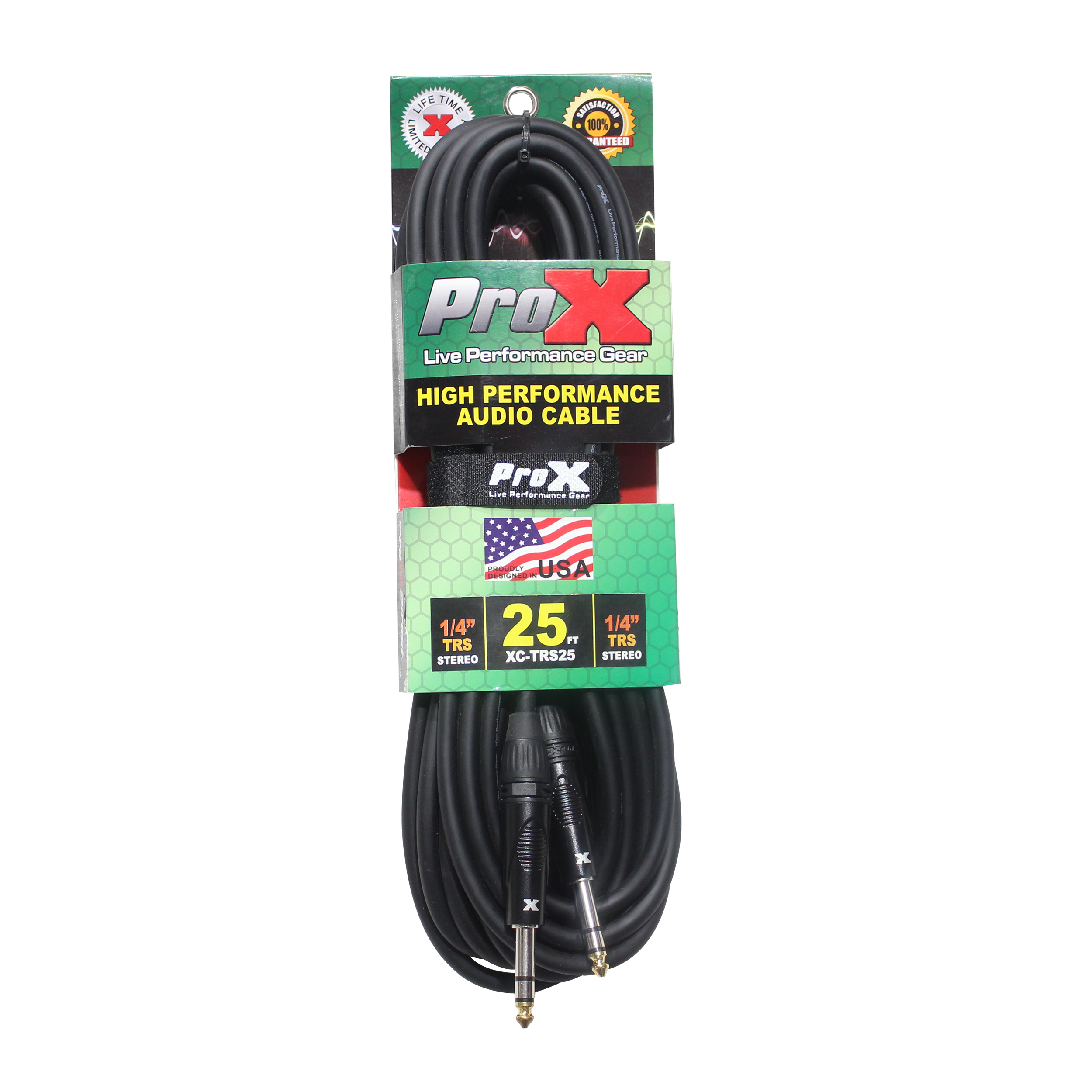 25 Ft. Balanced 1/4" TRS-M to TRS-M High Performance Audio Cable
