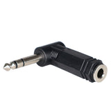 1/4" TRS Female to 1/4" TRS Male Right-Angle Adapter