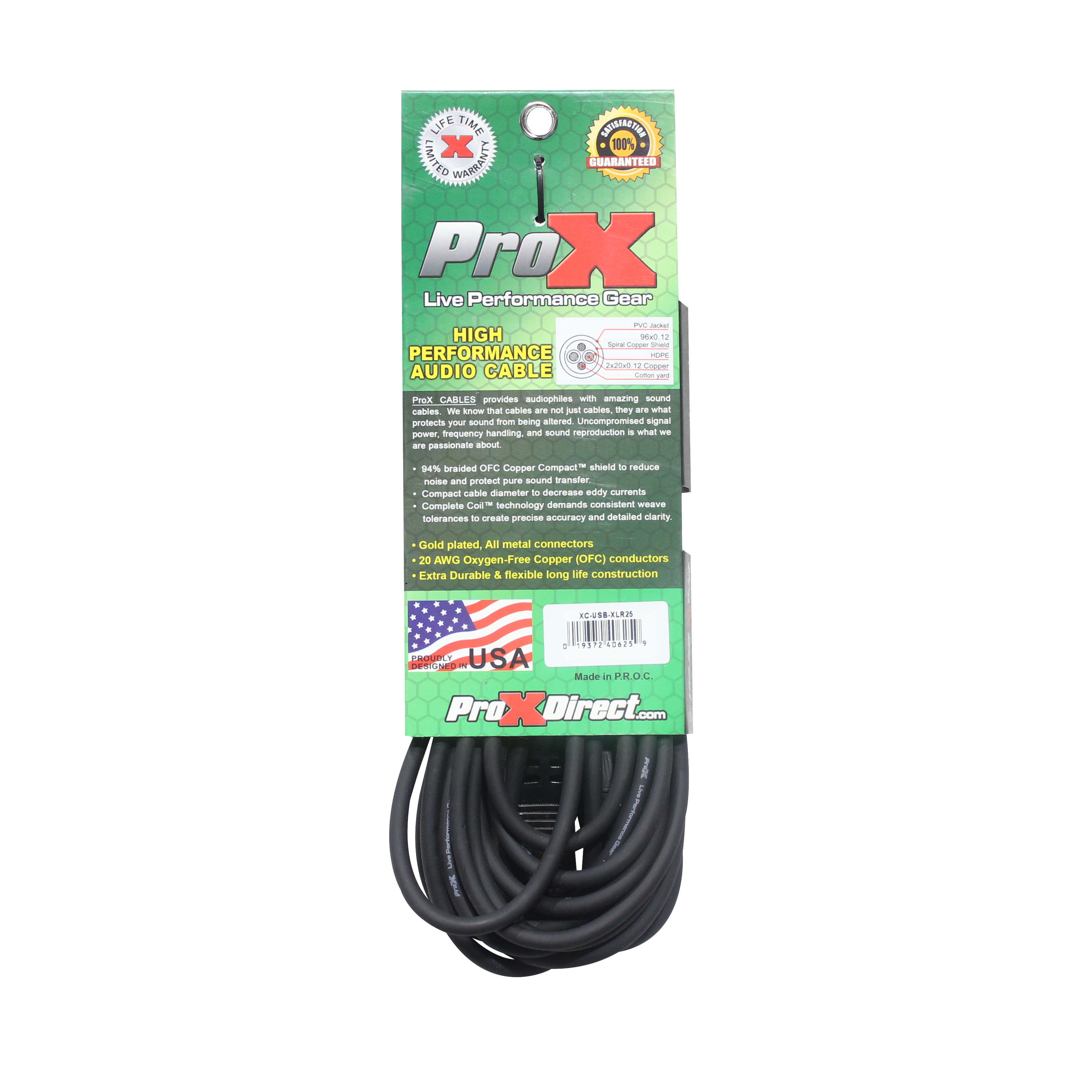 25 Ft XLR-F to USB High Performance Audio Cable