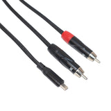 3FT USB-C to Dual RCA Smartphone and Laptop to Mixer, Amplifier, Powered Speaker and Console Interface
