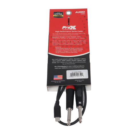3FT USB-C to Dual 1/4