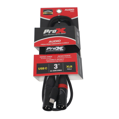 3FT USB-C to Dual XLR-M