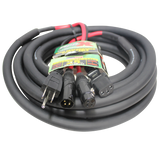 25 Ft. XLR Audio + Edison to IEC Power Cable for PA DJ Speakers