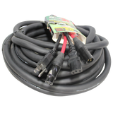 50 Ft. XLR Audio + Edison to IEC Power Cable for PA DJ Speakers