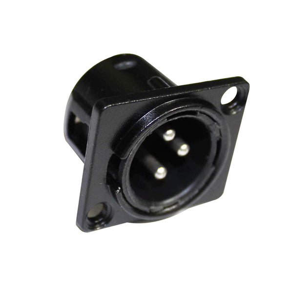 Panel Mount XLR-3 PIN Male Connector | Black