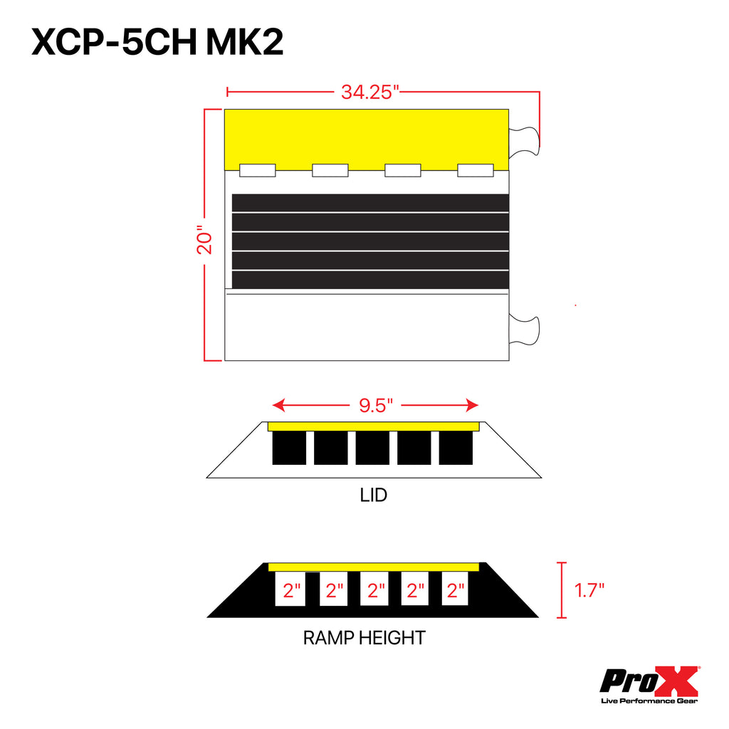 5-Channel Rubber Cable Protector Ramp Speed Bump Cover Indoor Outdoor – Supports up to 60 Tons