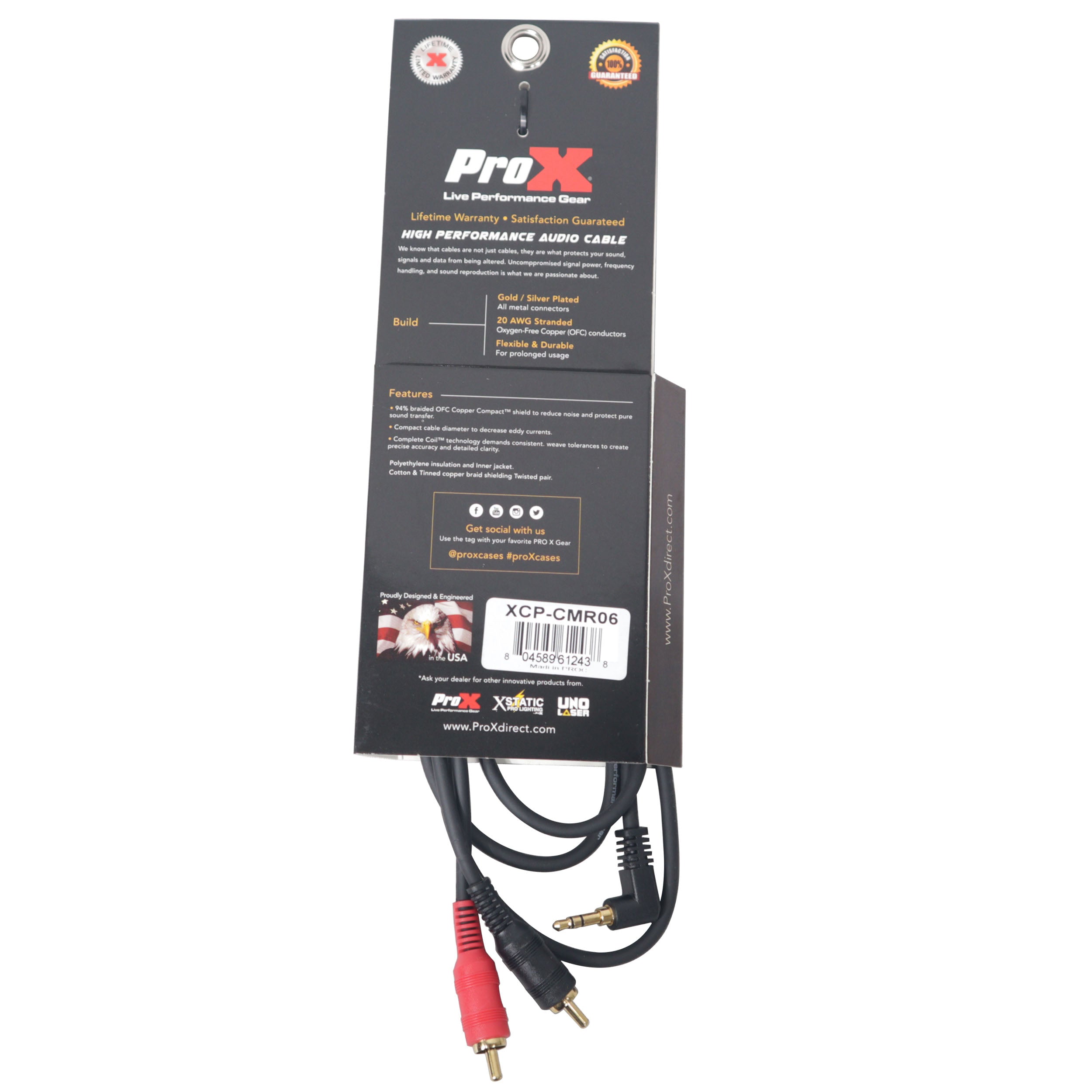 6 Ft.1/8" 3.5mm Mini TRS to Dual RCA Male Audio Cable
