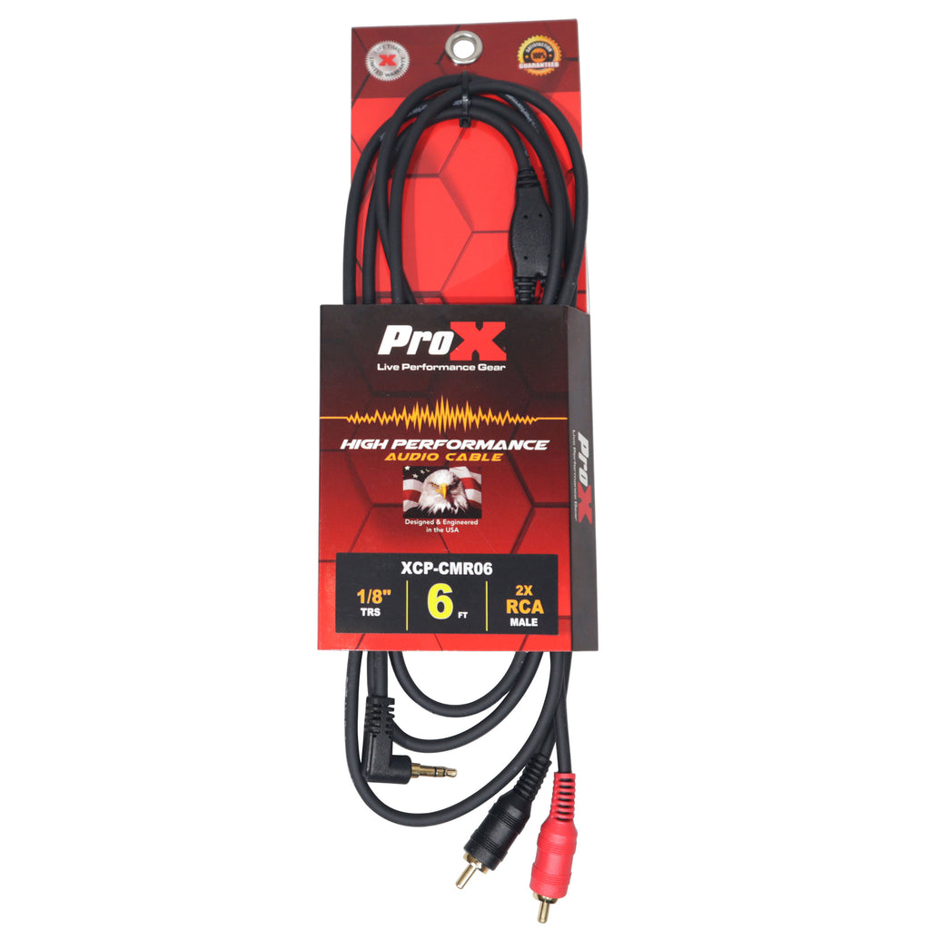6 Ft.1/8" 3.5mm Mini TRS to Dual RCA Male Audio Cable