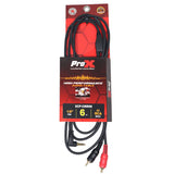6 Ft.1/8" 3.5mm Mini TRS to Dual RCA Male Audio Cable