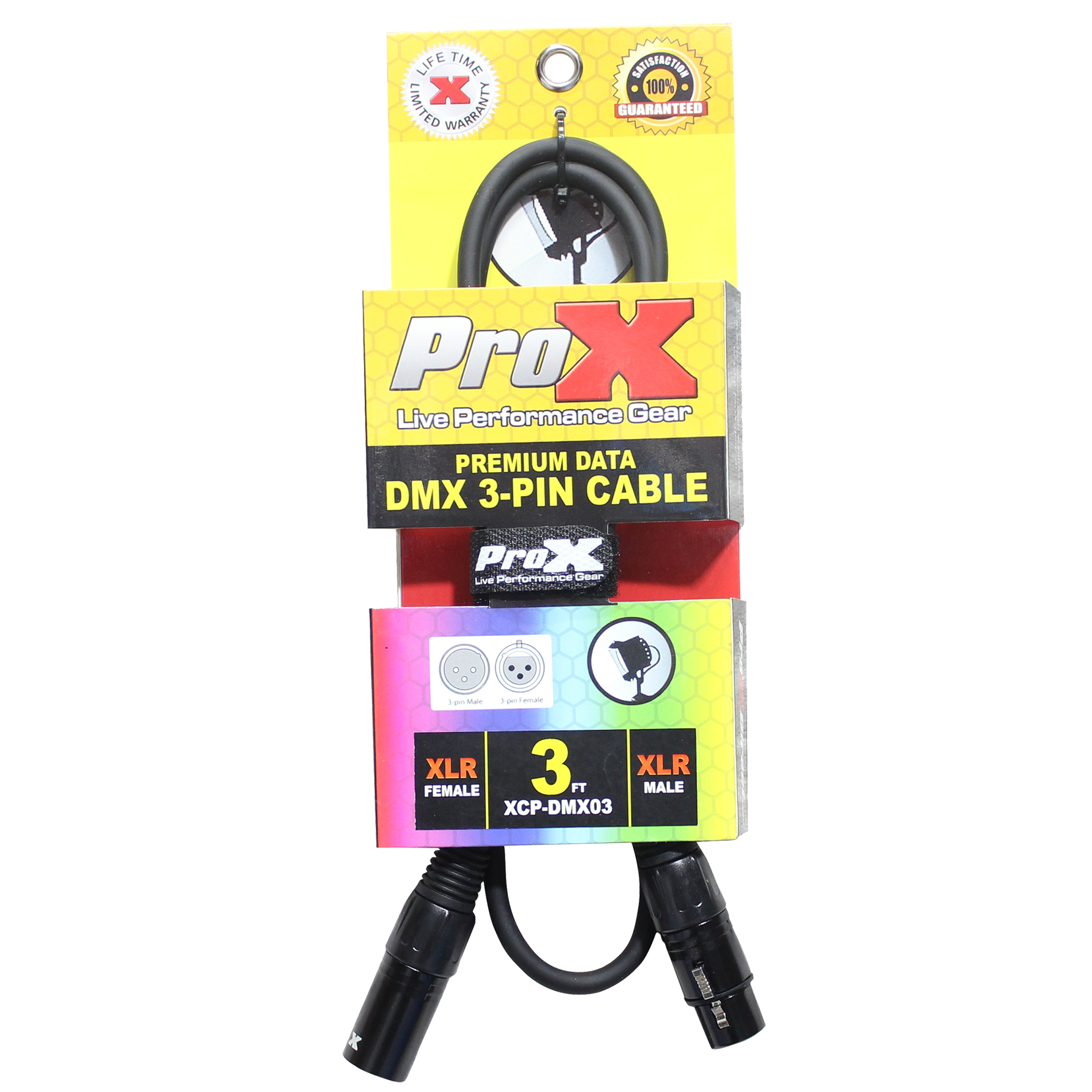 3 Ft. DMX XLR3-M to XLR3-F Premium Cable