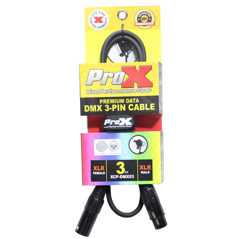 3 Ft. DMX XLR3-M to XLR3-F Premium Cable