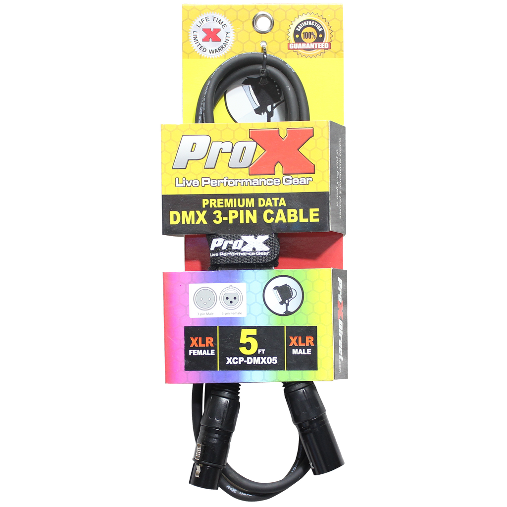 5 Ft. DMX XLR3-M to XLR3-F Premium Cable