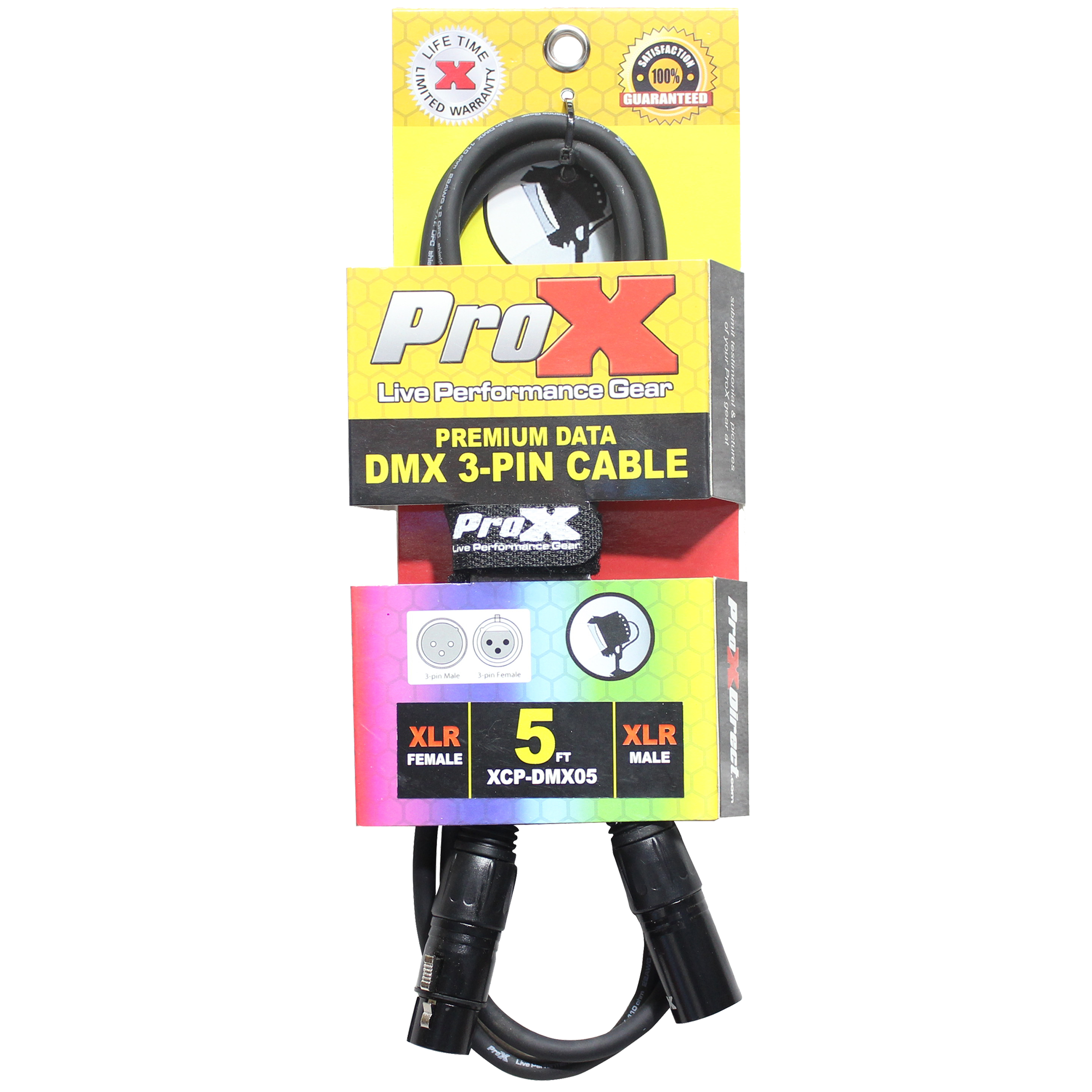 5 Ft. DMX XLR3-M to XLR3-F Premium Cable