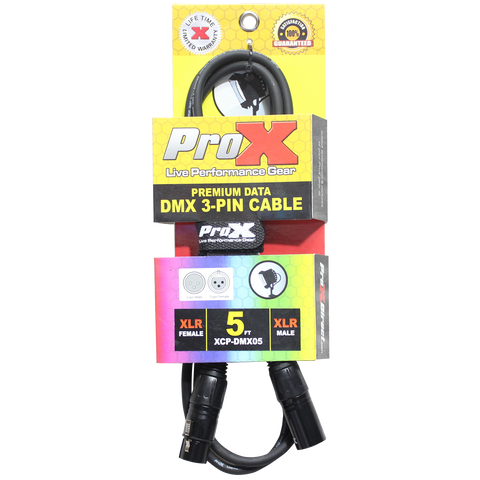5 Ft. DMX XLR3-M to XLR3-F Premium Cable