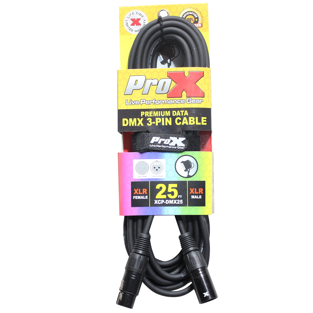 25 Ft. DMX XLR3-M to XLR3-F Premium Cable