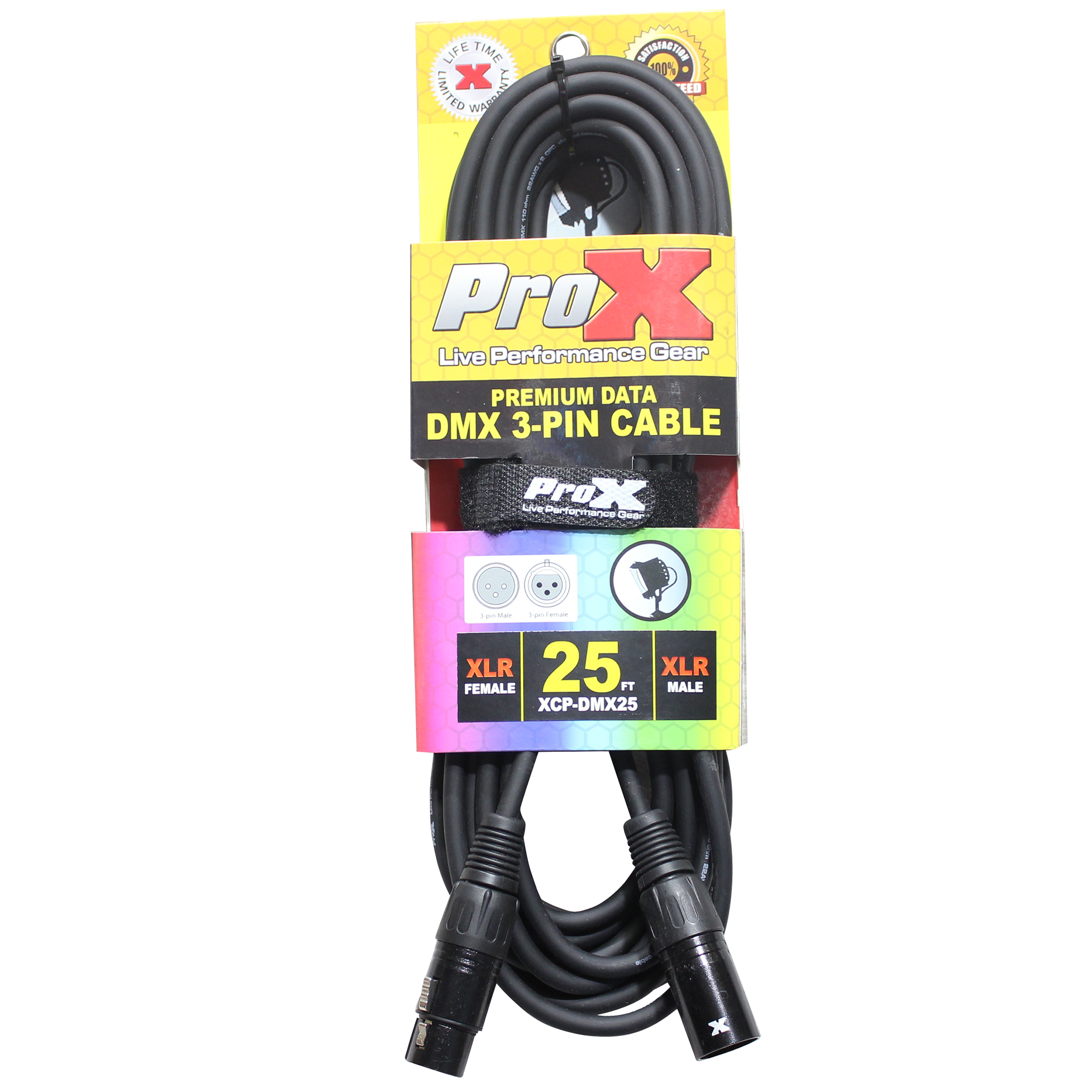 25 Ft. DMX XLR3-M to XLR3-F Premium Cable