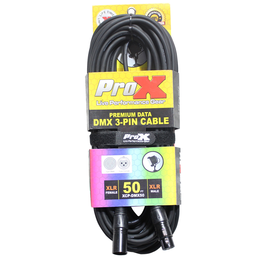 50 Ft. DMX XLR3-M to XLR3-F Premium Cable