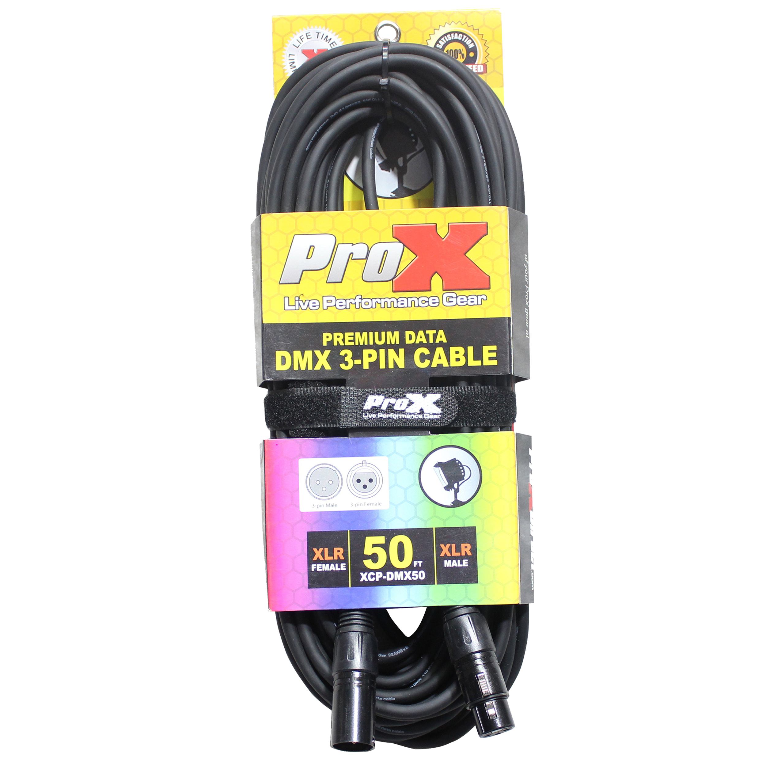 50 Ft. DMX XLR3-M to XLR3-F Premium Cable