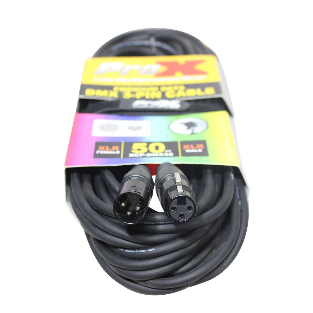 50 Ft. DMX XLR3-M to XLR3-F Premium Cable