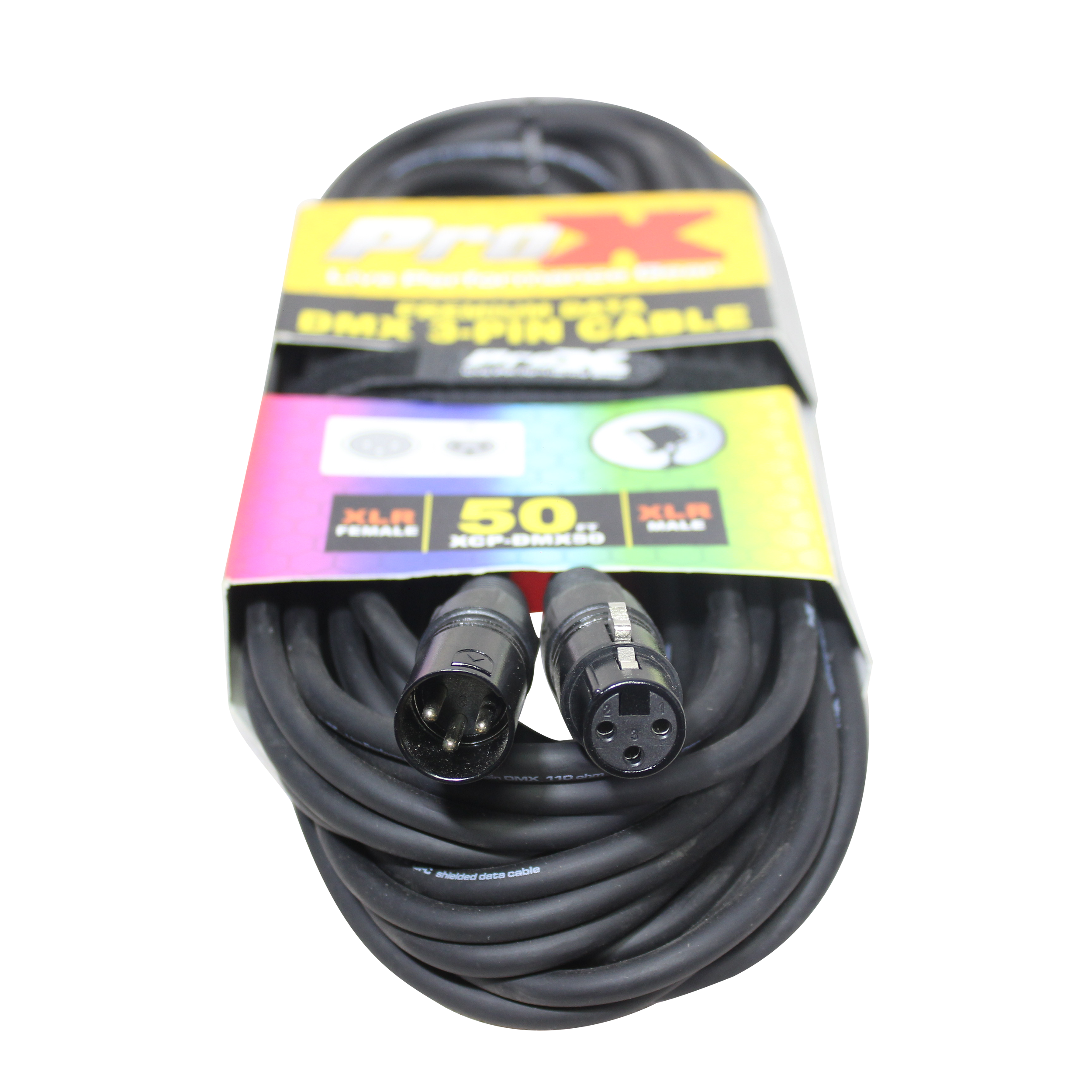 50 Ft. DMX XLR3-M to XLR3-F Premium Cable