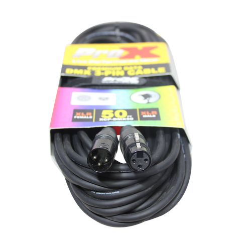 50 Ft. DMX XLR3-M to XLR3-F Premium Cable