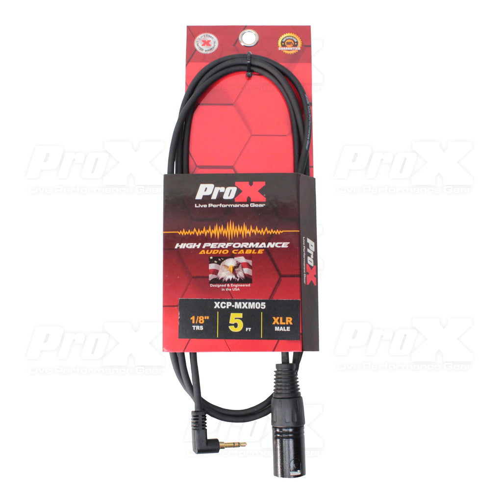 5 Ft. Unbalanced 1/8" (3.5mm) TRS Mini to XLR-M Premium Audio Cable