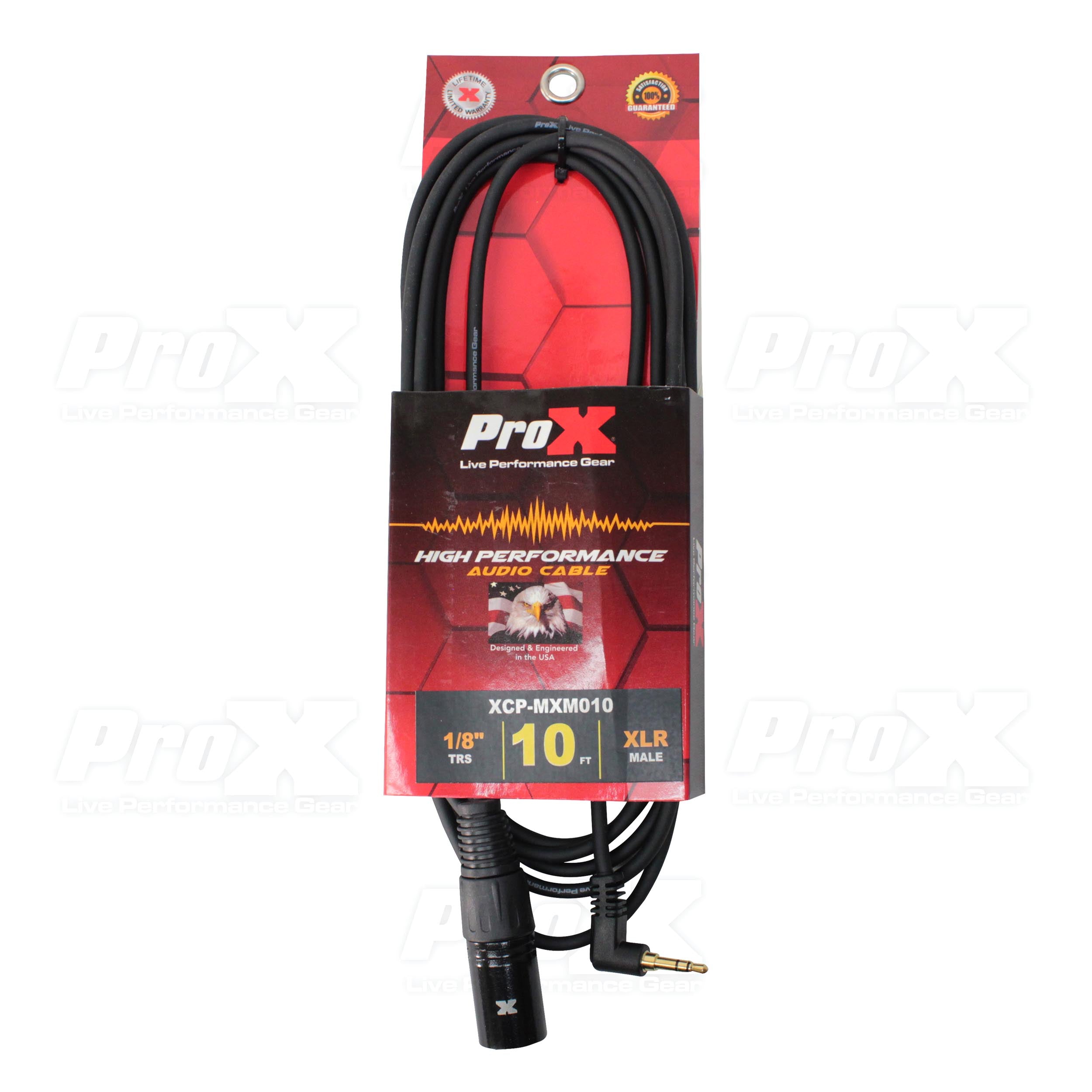 10 Ft. Unbalanced 1/8" (3.5mm) TRS Mini to XLR-M Premium Audio Cable