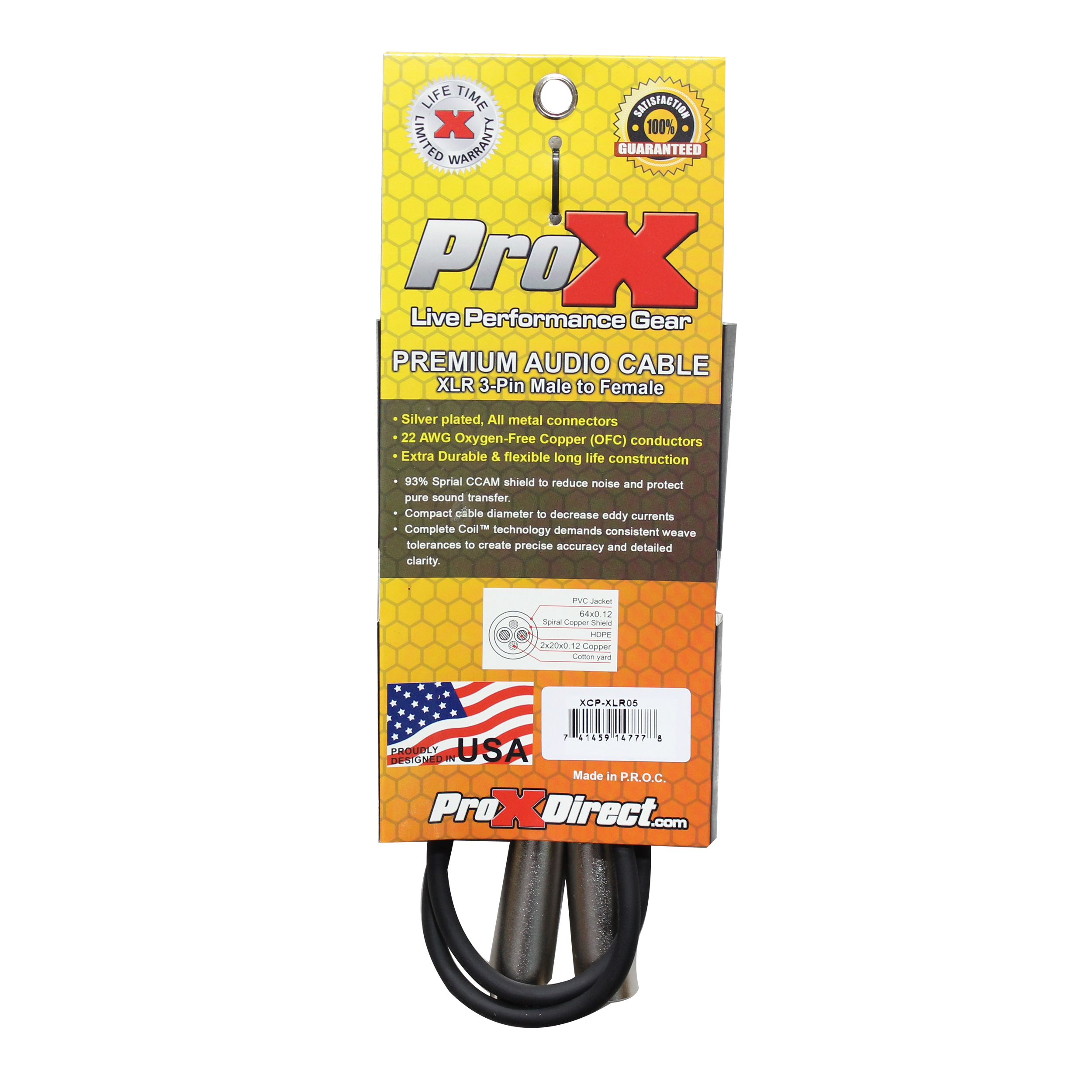 5 Ft. Balanced XLR3-F to XLR3-M Premium Audio Microphone Cable
