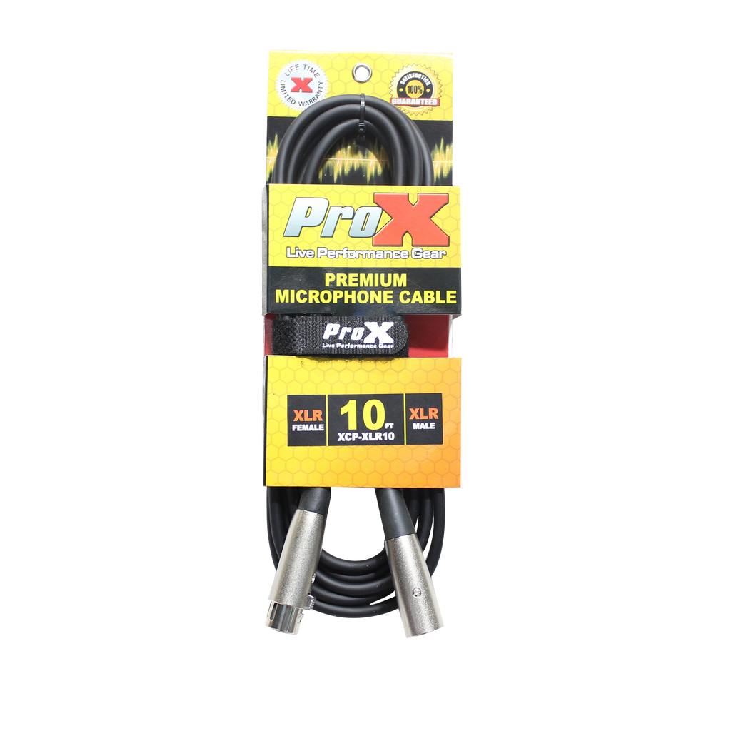 10 Ft. Balanced XLR3-F to XLR3-M Premium Audio Microphone Cable