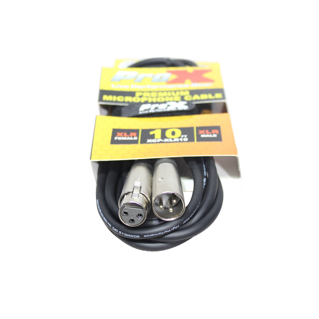 10 Ft. Balanced XLR3-F to XLR3-M Premium Audio Microphone Cable