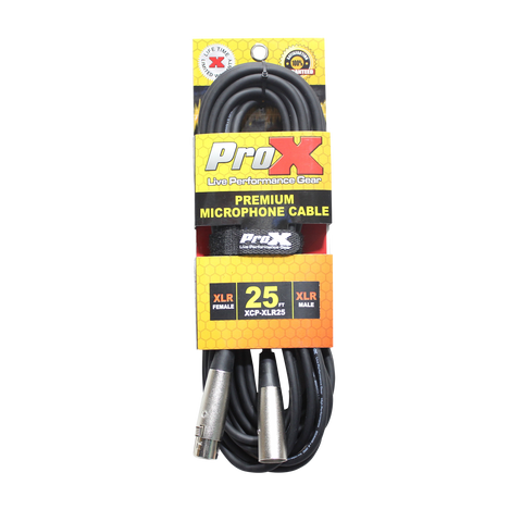 25 Ft. Balanced XLR-F to XLR-M Premium Audio Microphone Cable