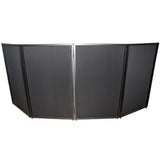 Four Panel Party Black Frame Collapse and Go DJ Facade, Two Side corner Shelves, Carry Bag, 4xBlack and 4xWhite Scrims