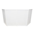 Four Panel Wedding White Frame Collapse and Go DJ Facade, Two Side corner Shelves, Carry Bag, 4xBlack and 4xWhite Scrims