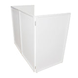 Four Panel Wedding White Frame Collapse and Go DJ Facade, Two Side corner Shelves, Carry Bag, 4xBlack and 4xWhite Scrims