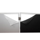 Four Panel Wedding White Frame Collapse and Go DJ Facade, Two Side corner Shelves, Carry Bag, 4xBlack and 4xWhite Scrims