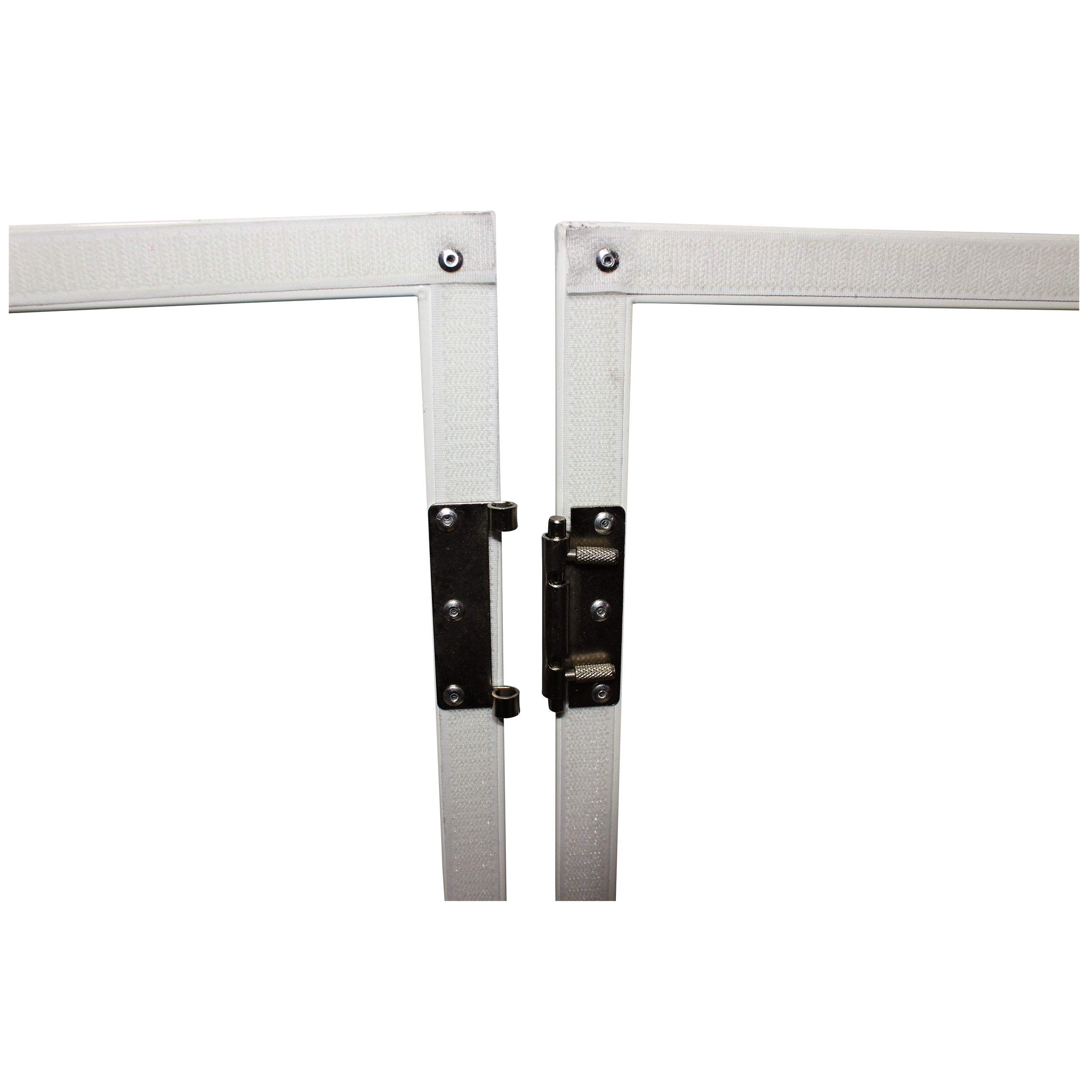 Four Panel Wedding White Frame Collapse and Go DJ Facade, Two Side corner Shelves, Carry Bag, 4xBlack and 4xWhite Scrims