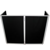 Four Panel Wedding White Frame Collapse and Go DJ Facade, Two Side corner Shelves, Carry Bag, 4xBlack and 4xWhite Scrims