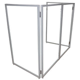 Four Panel Wedding White Frame Collapse and Go DJ Facade, Two Side corner Shelves, Carry Bag, 4xBlack and 4xWhite Scrims
