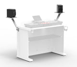 White Pair of Audio Monitor DJ Lighting Side Mounting Stand for B3 DJ Table Workstation by Humpter