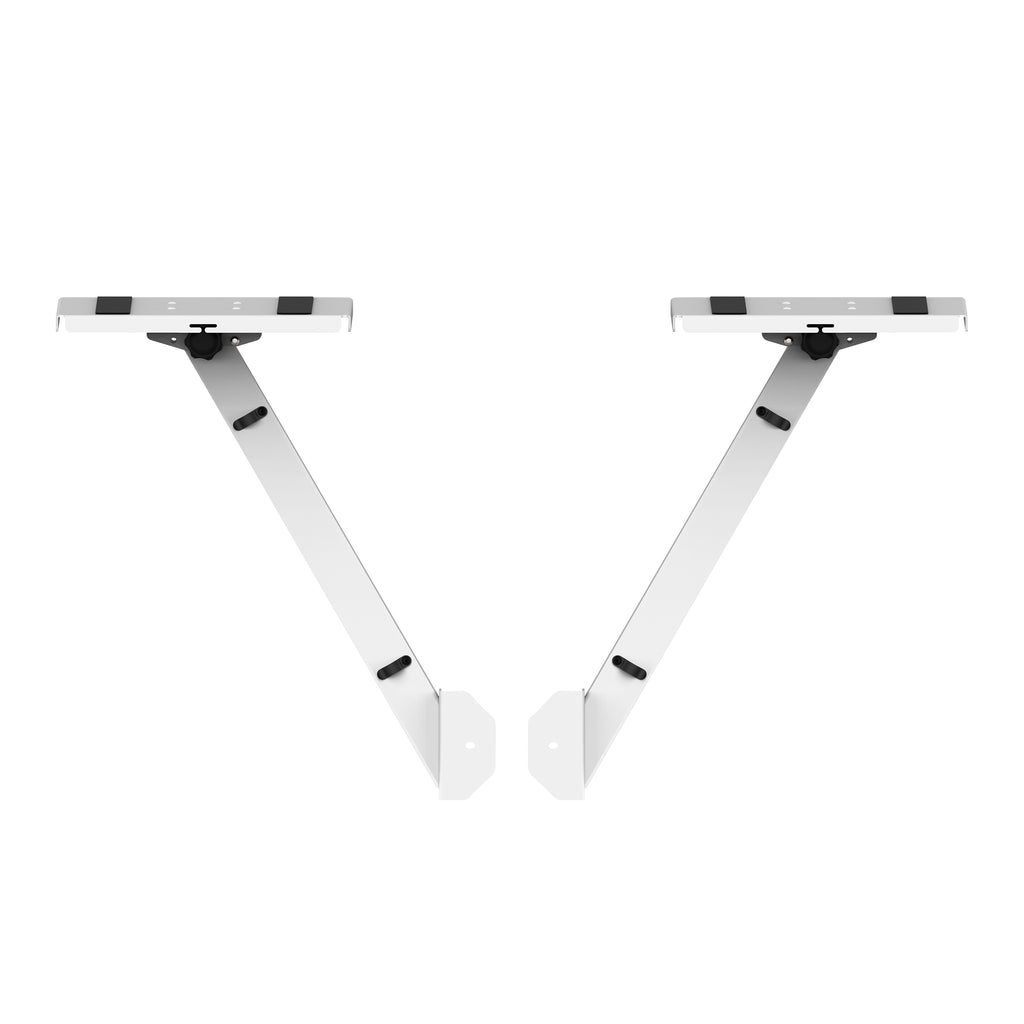 White Pair of Audio Monitor DJ Lighting Side Mounting Stand for B3 DJ Table Workstation by Humpter