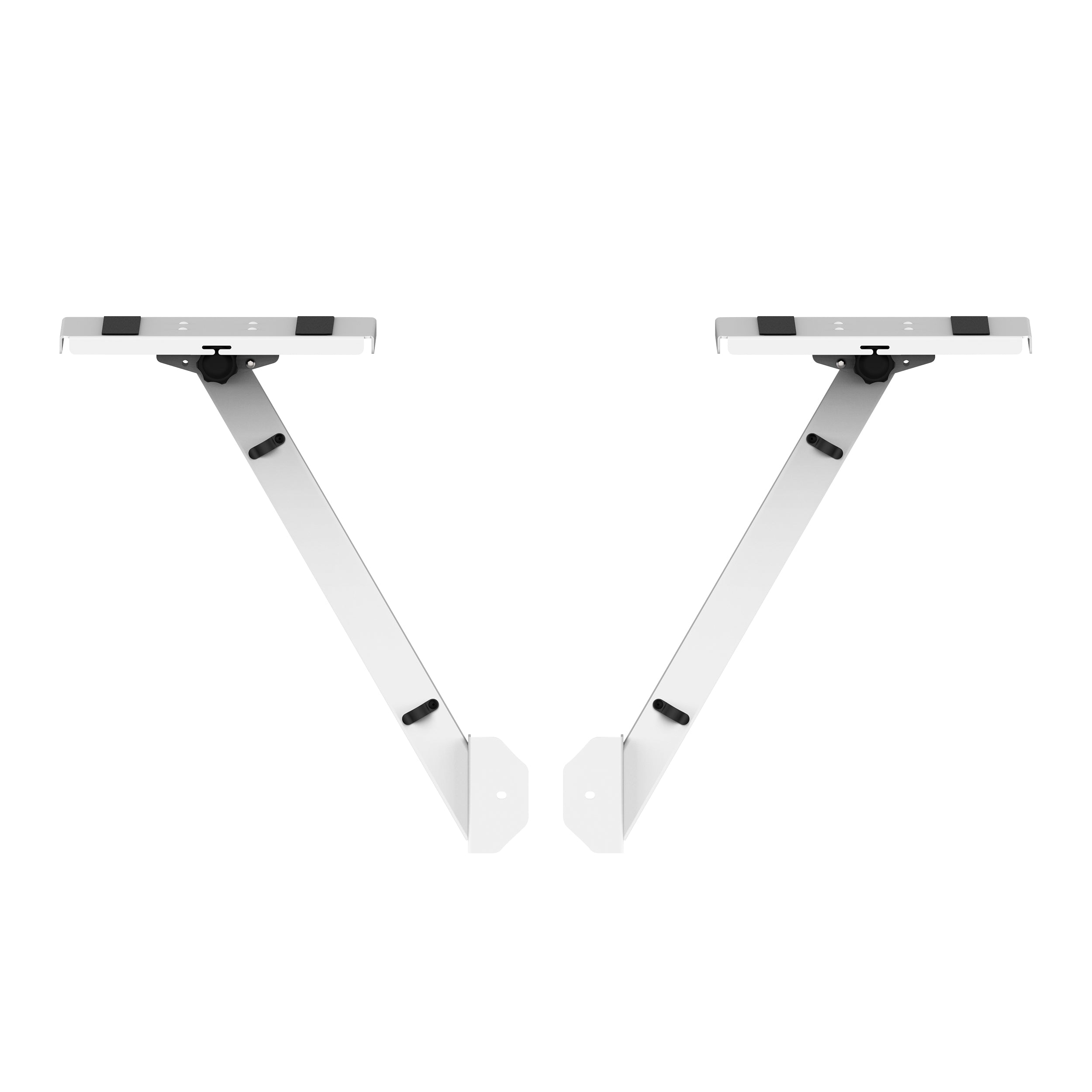 White Pair of Audio Monitor DJ Lighting Side Mounting Stand for B3 DJ Table Workstation by Humpter