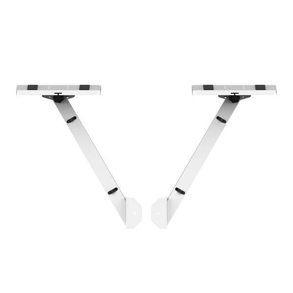 White Pair of Audio Monitor DJ Lighting Side Mounting Stand for B3 DJ Table Workstation by Humpter