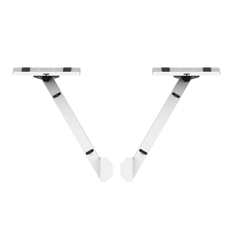 White Pair of Audio Monitor DJ Lighting Side Mounting Stand for B3 DJ Table Workstation by Humpter