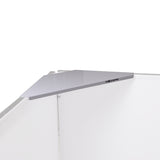 Four Panel Wedding White Frame Collapse and Go DJ Facade, Two Side corner Shelves, Carry Bag, 4xBlack and 4xWhite Scrims