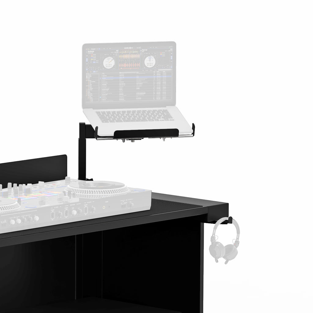 BLACK Universal Side Laptop Shelf Mounting Stand for B3 DJ Table Workstation by Humpter