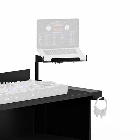 BLACK Universal Side Laptop Shelf Mounting Stand for B3 DJ Table Workstation by Humpter