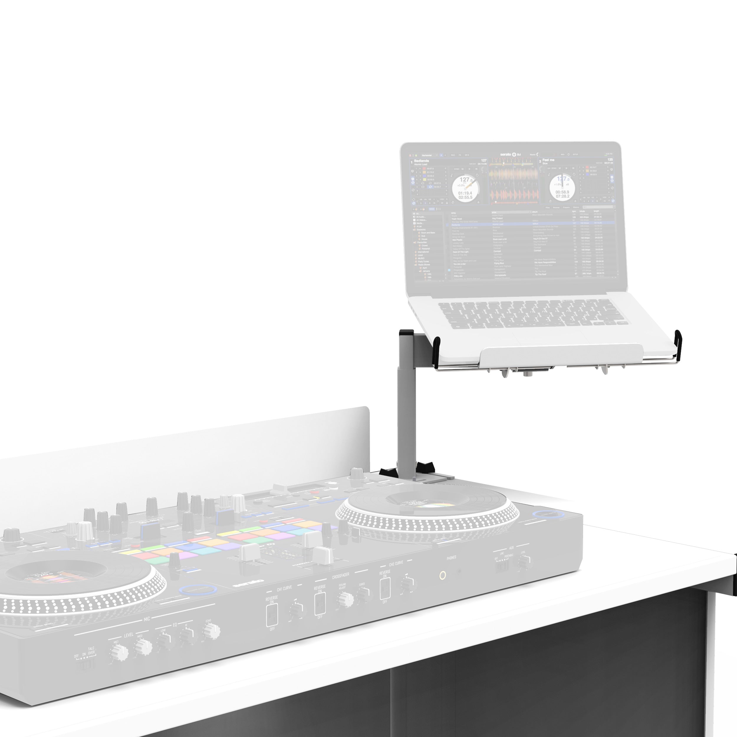 WHITE Universal Side Laptop Shelf Mounting Stand for B3 DJ Table Workstation by Humpter