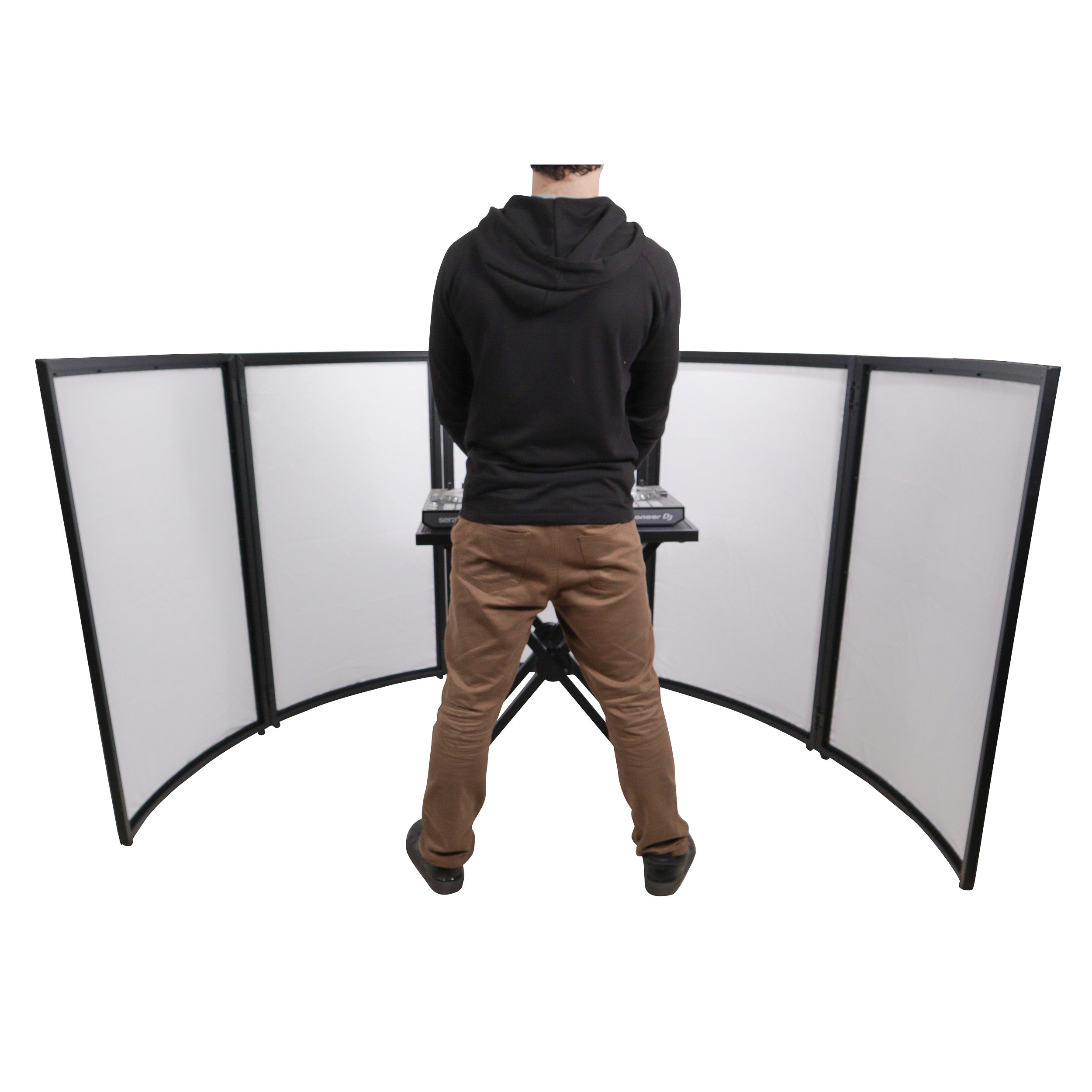 LUNA DJ Facade 5 Panel Curved with Black White Scrim Kit Black Hardware